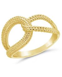 Sterling Forever - 14k Plated Interlocking Chain Ring - Lyst