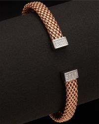 Meshmerise - 18k Over Silver 0.12 Ct. Tw. Diamond Bangle Bracelet - Lyst