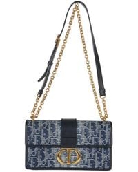 Dior - Denim Oblique 30 Montaigne East West Chain Bag (Authentic Pre-Loved) - Lyst