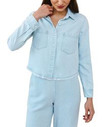 Bella Dahl - Two Pocket Fray Hem Shirt - Lyst