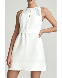 Reiss - Rhona Linen-blend Mini Dress - Lyst