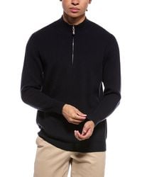 N.Peal Cashmere - Ribbed 1/2-Zip 100% Cashmere Mock Neck Sweater - Lyst