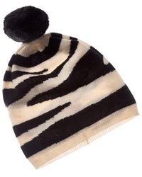 Brodie Cashmere - Zebra Pom Pom Cashmere Hat - Lyst