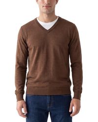 RAFFI - Jersey Silk & Linen-Blend V-Neck Sweater - Lyst