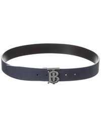 Burberry - Logo Buckle Reversible Leather Belt - Lyst