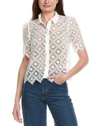 MILLY - Addison Tile Lace Shirt - Lyst