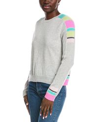 Autumn Cashmere - Cropped Athletic Stripe Rib Cashmere Sweater - Lyst