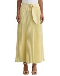 Reiss - Amelie Pleated Belted Midi Skirt - Lyst