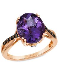Le Vian - 14K Rose 4.07 Ct. Tw. Diamond & Amethyst Semi Precious Ring - Lyst