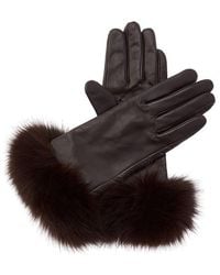 Sofiacashmere - Sofiacashmere 2-Button Cashmere-Lined Leather Gloves - Lyst