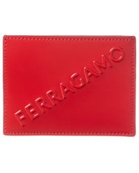 Ferragamo - Logo Leather Card Holder - Lyst