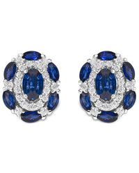 Haus of Brilliance - Colorful Gemstones 14K 3.49 Ct. Tw. Diamond & Sapphire Stud Earrings - Lyst
