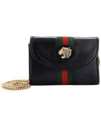 Gucci - Sheep Leather Rajah Web Chain Shoulder Bag Mini (Authentic Pre-Loved) - Lyst