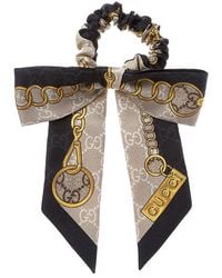 Gucci - Gg Chain Silk Scrunchie - Lyst