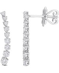 Rina Limor - 14k 0.61 Ct. Tw. Diamond Curved Line Earrings - Lyst