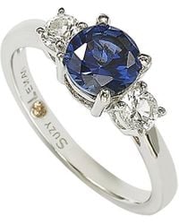 Suzy Levian - Silver 1.52 Ct. Tw. Diamond & Sapphire Ring - Lyst