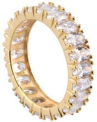 Gabi Rielle 22k Over Silver Cz Ring - Metallic