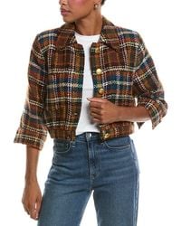 L'Agence - Jia Crop 3/4 Sleeve Wool-Blend Jacket - Lyst