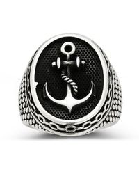 YIELD OF MEN - Yield Of Silver Anchor Signet Ring - Lyst