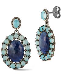 Banji Jewelry - Silver 0.23 Ct. Tw. Diamond & Gemstone Drop Earrings - Lyst
