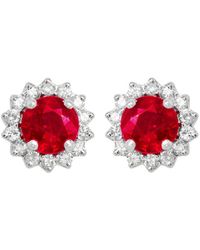 Diana M. Jewels 14k 0.16 Ct. Tw. Diamond Earrings - Red