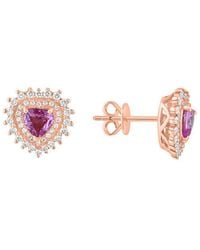 Effy Fine Jewelry - 14K Rose 1.17 Ct. Tw. Diamond & Sapphire Earrings - Lyst
