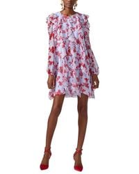 Carolina Herrera - Ruffle Silk Mini Dress - Lyst