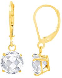 MaxColor - 10k 4.00 Ct. Tw. White Topaz Dangle Earrings - Lyst