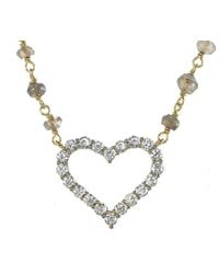 Rachel Reinhardt Jewelry - 14k Over Silver Labradorite Cz Heart Wrap Necklace - Lyst