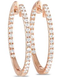 Diamond Select Cuts - 14k Rose Gold 0.50 Ct. Tw. Diamond Inside-out Hoops - Lyst