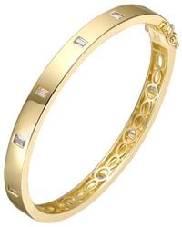 Genevive Jewelry - 14k Over Silver Cz Bangle Bracelet - Lyst