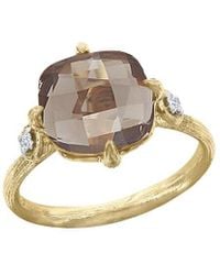 Reiss - 14K 3.55 Ct. Tw. Diamond & Smokey Topaz Cocktail Ring - Lyst