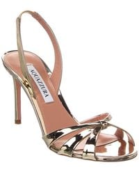 Aquazzura - Tati 85 Leather Slingback Sandal - Lyst