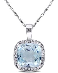 Rina Limor - 10k 4.35 Ct. Tw. Diamond & Sky Blue Topaz Pendant Necklace - Lyst