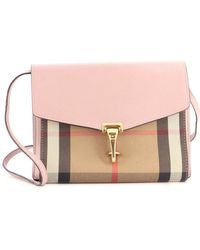 Burberry - Leather & House Check Canvas Macken Crossbody Small (Authentic Pre-Loved) - Lyst