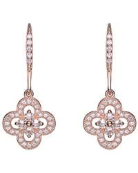 Genevive Jewelry - 14k Rose Gold Vermeil Cz Drop Earrings - Lyst