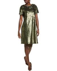 Anne Klein - Sequined Polyester Cocktail And Party Dress - Lyst