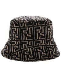 Fendi - Ff Motif Wool & Silk-blend Bucket Hat - Lyst