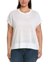 Eileen Fisher - Plus Crewneck Linen-Blend Vest - Lyst