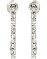Suzy Levian - Silver Cz Line Earrings - Lyst