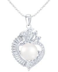 Splendid - 10Mm Pearl Cz Plated Pendant - Lyst