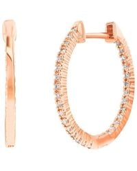 Suzy Levian - 14K Rose 0.75 Ct. Tw. Diamond Huggie Earrings - Lyst