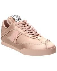 Chloé - Logo Satin Sneaker - Lyst