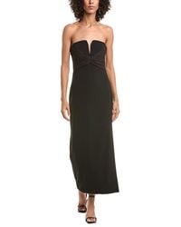 Halston - Marguerite Crepe Midi Dress - Lyst
