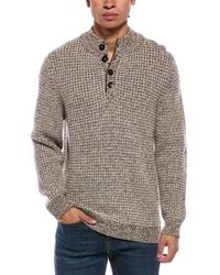 N.Peal Cashmere - Beauchamp Marl Half Button 100% Cashmere Mock Neck Sweater - Lyst