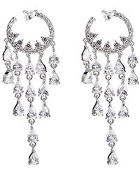 Eye Candy LA - Luxe Collection Rhodium Plated Cz Scarlett Dangle Earrings - Lyst