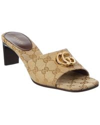 Gucci - Double G Gg Canvas Sandal - Lyst