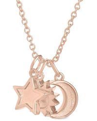 Sterling Forever - Sun, Star, & Moon Charm Necklace - Lyst