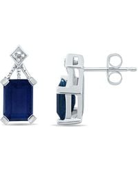 Gemstones - 14k 2.33 Ct. Tw. Diamond & Sapphire Earrings - Lyst