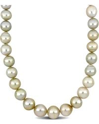 Pearls - 14k 0.06 Ct. Tw. Diamond 12-15mm Pearl Necklace - Lyst